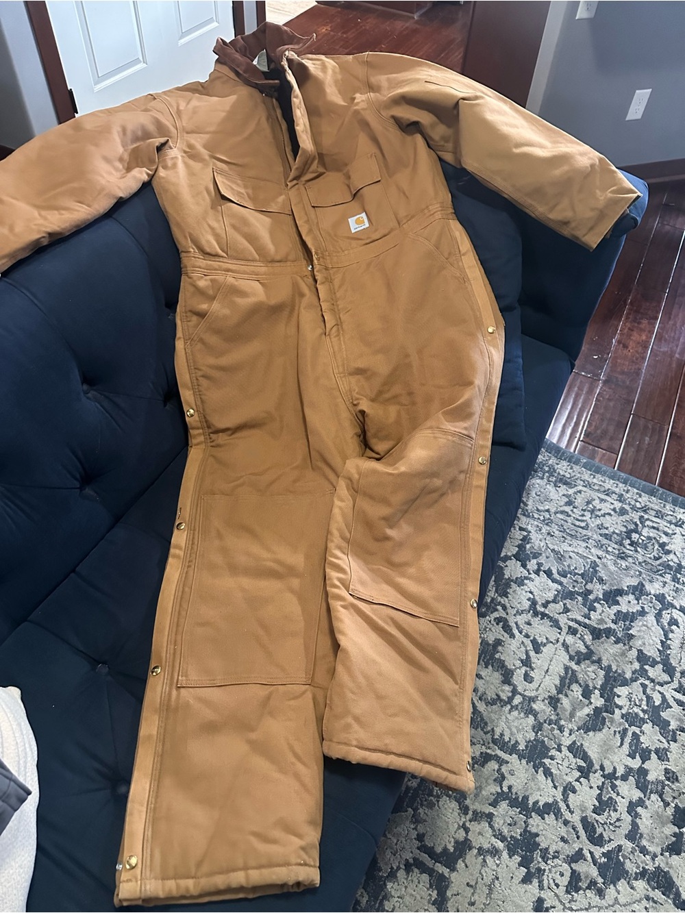 Carhartt X02 BRN 50R Insulated Brown Hooded Coverall
